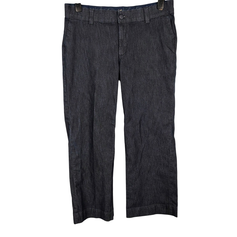Lee Womens SZ 18 Platinum Label No Gap Waistband Pants Dark Wash Denim Look